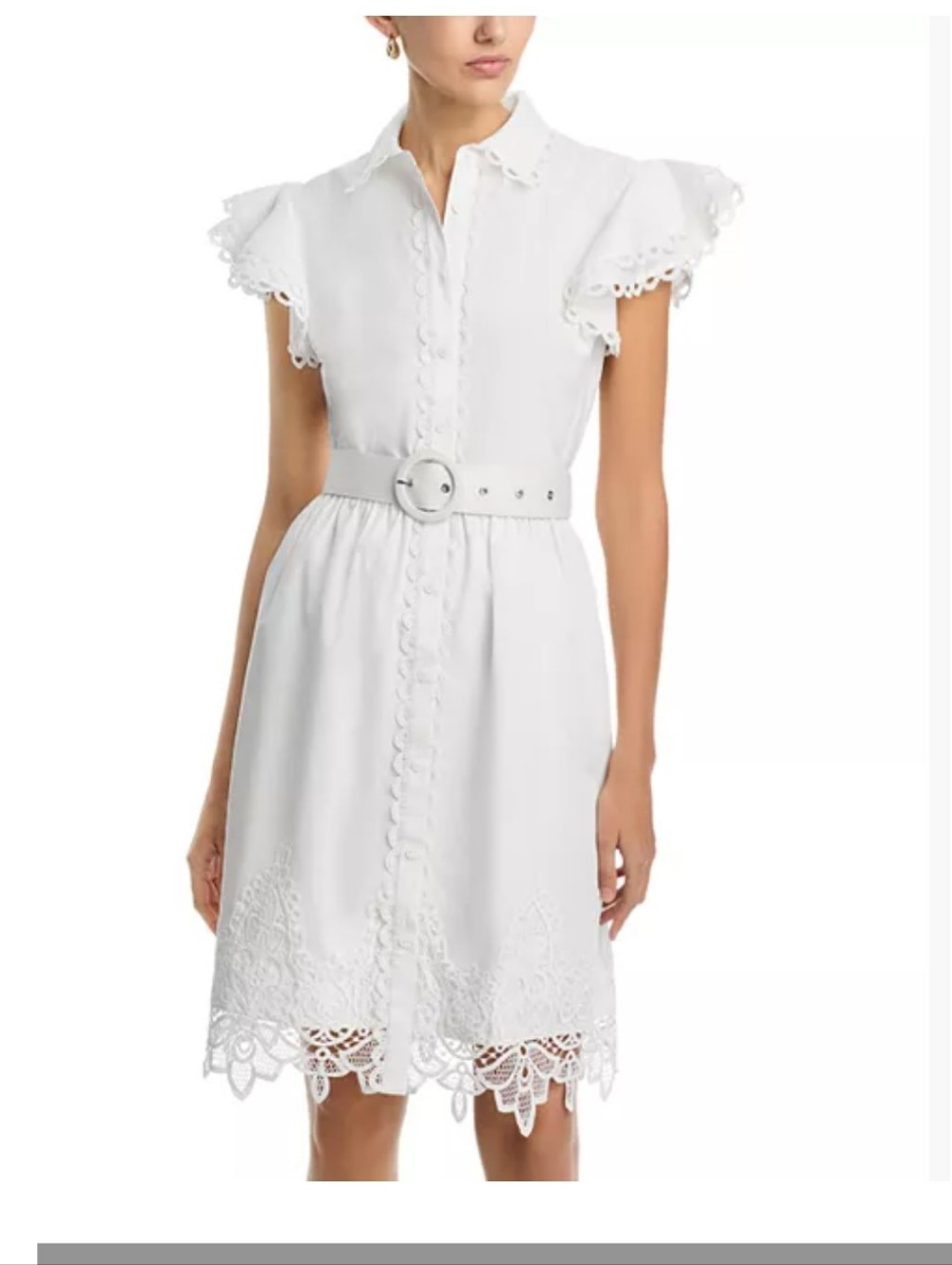 Elie Tahari The Sloane Dress White. Nwt Sz 14. Fit & Flare. Cottage Lace